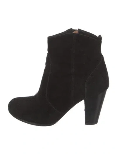 Pre-owned Joie Suede Western Boots In Black