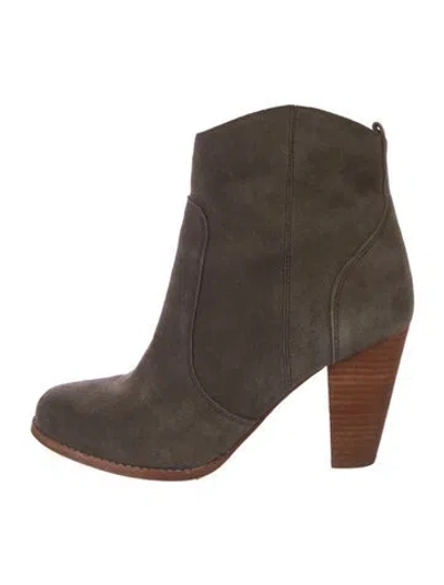 Pre-owned Joie Suede Western Boots In Gray