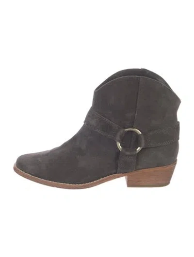 Pre-owned Joie Suede Western Boots In Gray