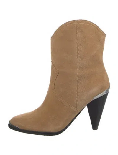 Pre-owned Joie Suede Western Boots In Neutrals