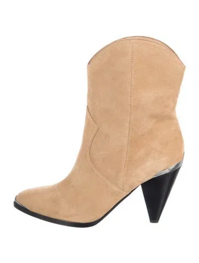 Pre-owned Joie Suede Western Boots In Neutrals