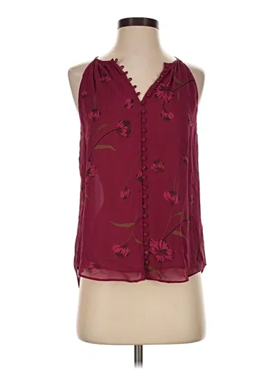 Pre-owned Joie Tank Top Burgundy Halter Neckline Tops