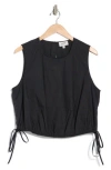 Joie Tess Sleeveless Side Tie Top In Caviar
