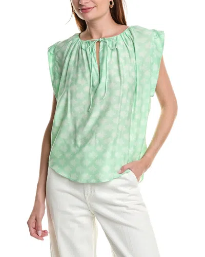 Joie Tie Neck Blouse In Green