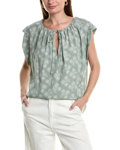 Joie Tie Neck Blouse In Green