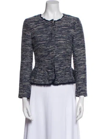 Pre-owned Joie Tweed Pattern Evening Jacket In Blue