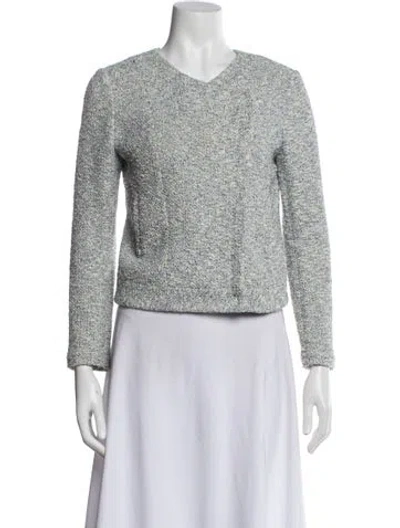 Pre-owned Joie Tweed Pattern Evening Jacket In Blue