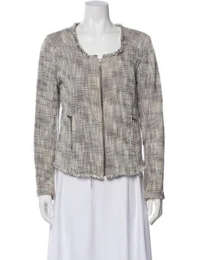 Pre-owned Joie Tweed Pattern Evening Jacket In Gray