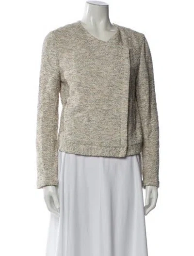 Pre-owned Joie Tweed Pattern Evening Jacket In Neutral