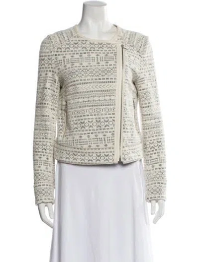 Pre-owned Joie Tweed Pattern Evening Jacket In Neutral