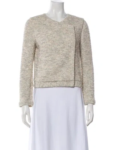 Pre-owned Joie Tweed Pattern Evening Jacket In Neutral