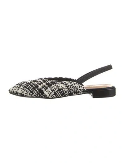 Pre-owned Joie Tweed Pattern Flats In Black