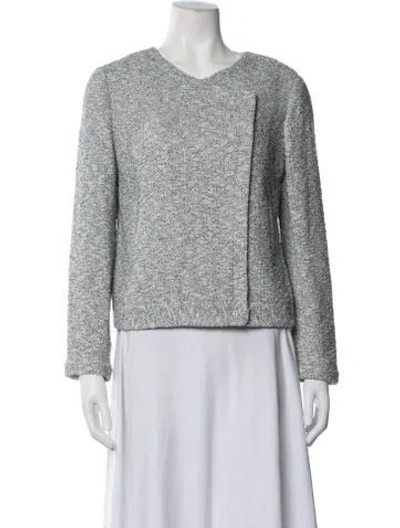 Pre-owned Joie Tweed Pattern Jacket In Blue/neutrals