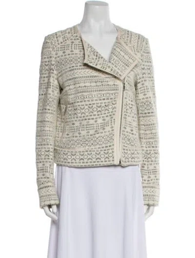 Pre-owned Joie Tweed Pattern Jacket In Neutral