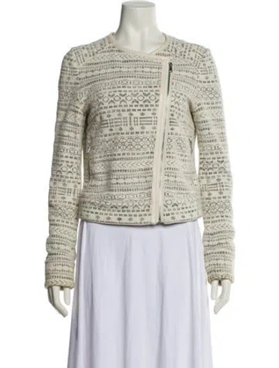 Pre-owned Joie Tweed Pattern Jacket In Neutral