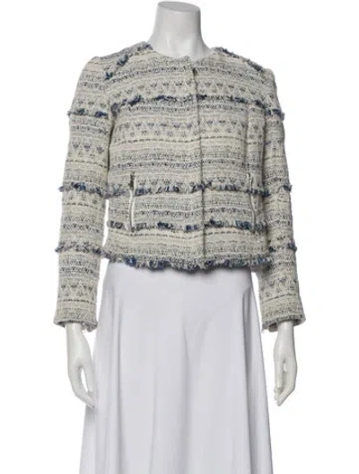 Pre-owned Joie Tweed Pattern Jacket In Neutral