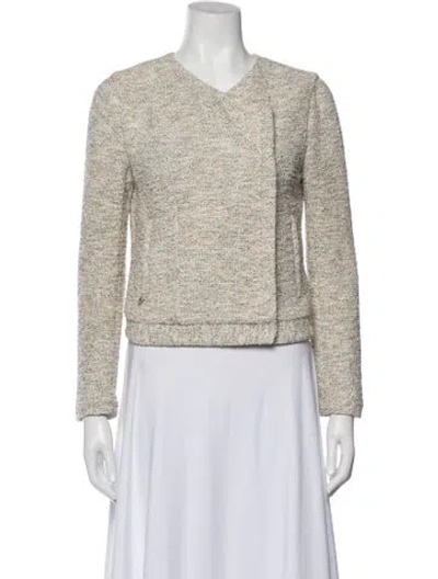 Pre-owned Joie Tweed Pattern Jacket In Neutral