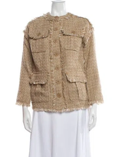 Pre-owned Joie Tweed Pattern Jacket W/ Tags In Brown