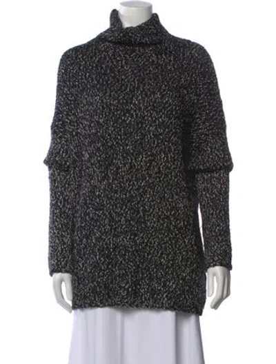 Pre-owned Joie Tweed Pattern Turtleneck Sweater In Black