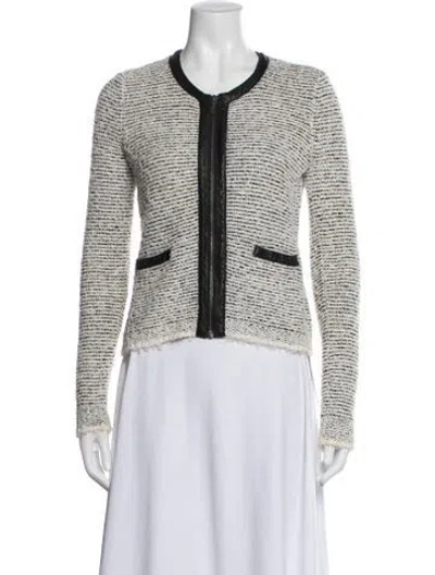 Pre-owned Joie Tweed Tweed Pattern Jacket In Neutral