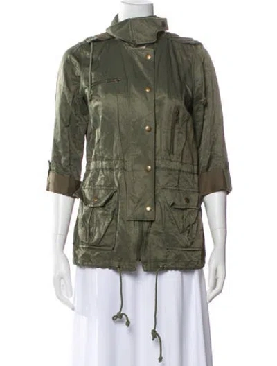 Pre-owned Joie Utility Jacket In Green