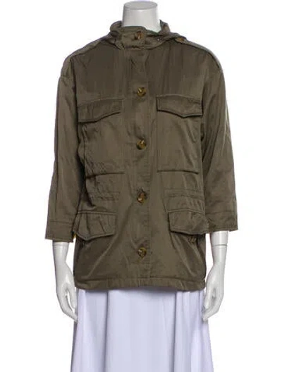 Pre-owned Joie Utility Jacket In Green