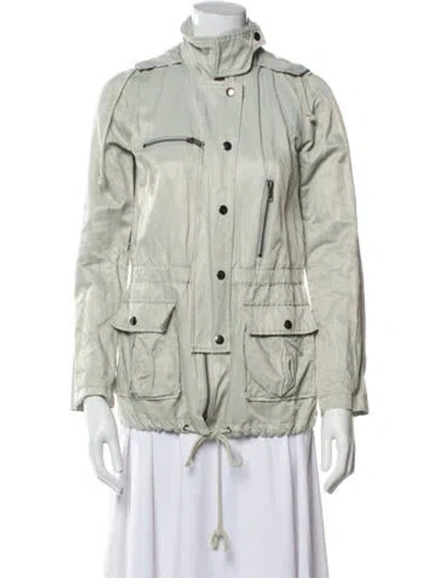 Pre-owned Joie Utility Jacket In Green