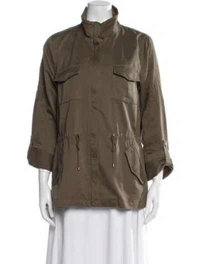 Pre-owned Joie Utility Jacket In Green