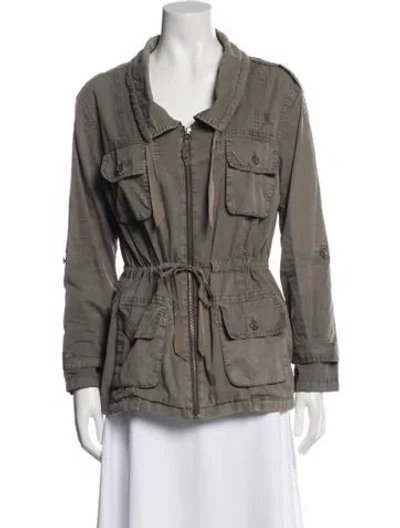 Pre-owned Joie Utility Jacket In Green