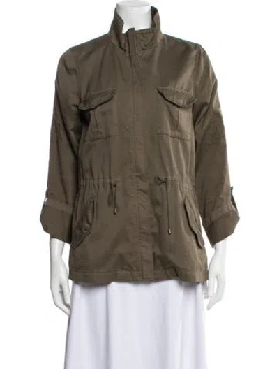 Pre-owned Joie Utility Jacket In Green