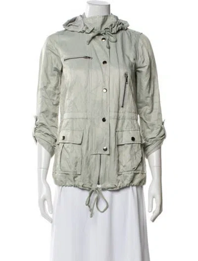 Pre-owned Joie Utility Jacket In Green
