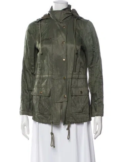 Pre-owned Joie Utility Jacket In Green