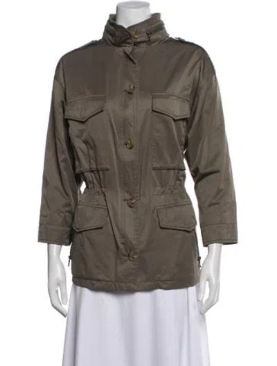Pre-owned Joie Utility Jacket In Green