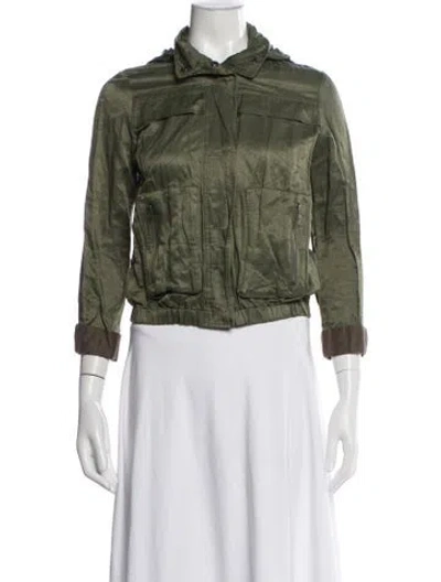 Pre-owned Joie Utility Jacket In Green
