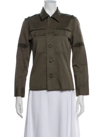 Pre-owned Joie Utility Jacket In Green