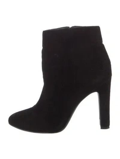 Pre-owned Joie Velvet Boots In Black