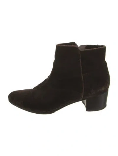 Pre-owned Joie Velvet Boots In Black