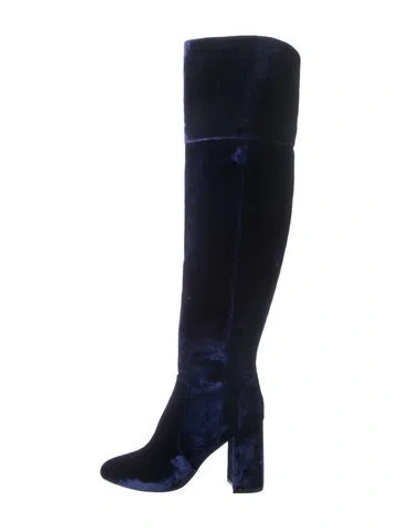 Pre-owned Joie Velvet Boots In Blue