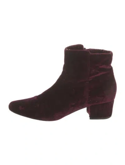 Pre-owned Joie Velvet Boots In Purple