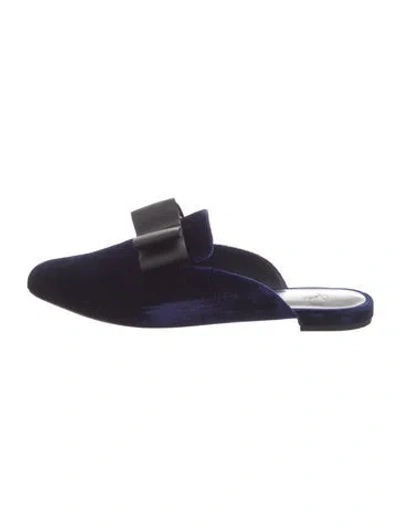 Pre-owned Joie Velvet Bow Accents Mules In Multi