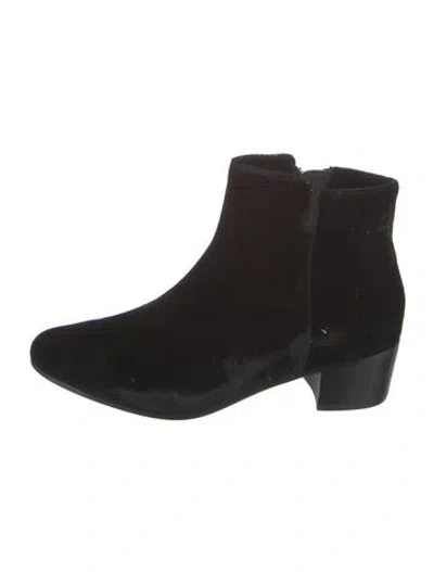 Pre-owned Joie Velvet Chelsea Boots In Black