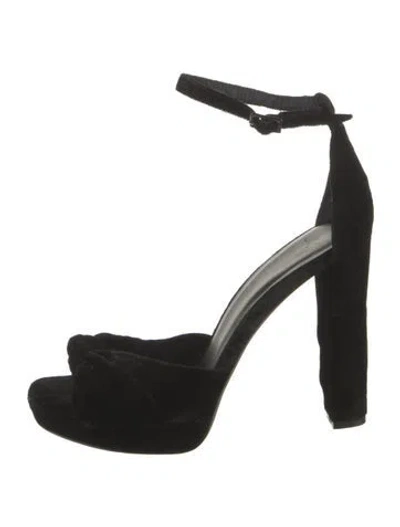 Pre-owned Joie Velvet Sandals In Black