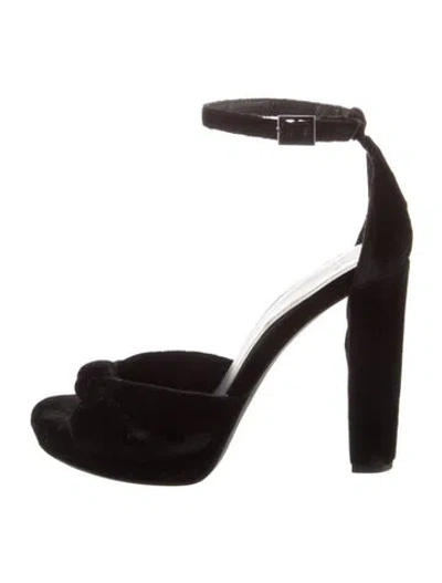 Pre-owned Joie Velvet Sandals In Black
