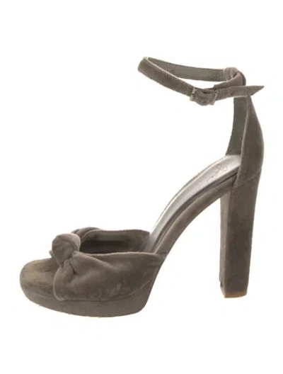 Pre-owned Joie Velvet Sandals In Gray