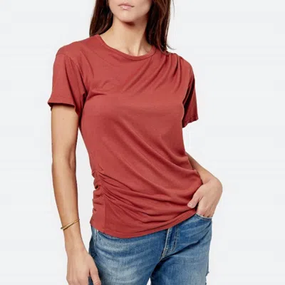 Joie Verdugo Short Sleeve Tee In Washed Mahogany In Pink