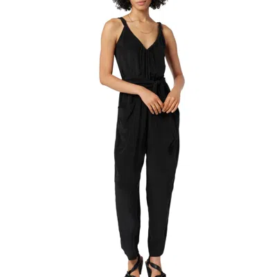 Joie Vernet Silk Jumpsuit In Caviar In Black