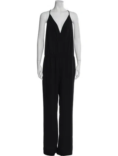 Pre-owned Joie V-neck Jumpsuit In Black