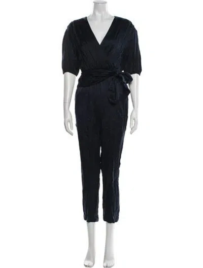 Pre-owned Joie V-neck Jumpsuit In Blue