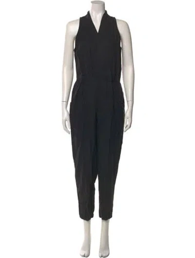 Pre-owned Joie V-neck Jumpsuit In Gray