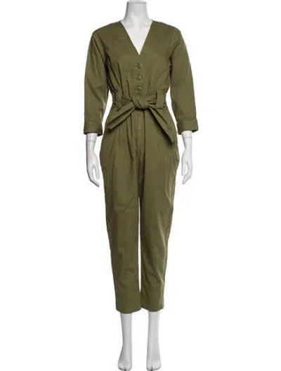 Pre-owned Joie V-neck Jumpsuit In Green
